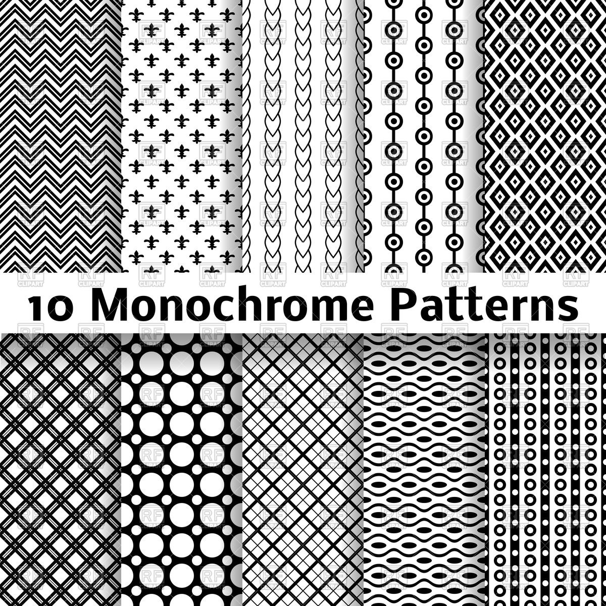 Seamless Geometric Monochrome Patterns Vector Image Of Backgrounds 1200x1200 Seamless Geometric Monochrome Patterns Vector Image Of Backgrounds