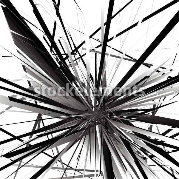 600x600 Abstract Edgy, Geometric Vector Art, Monochrome Angular