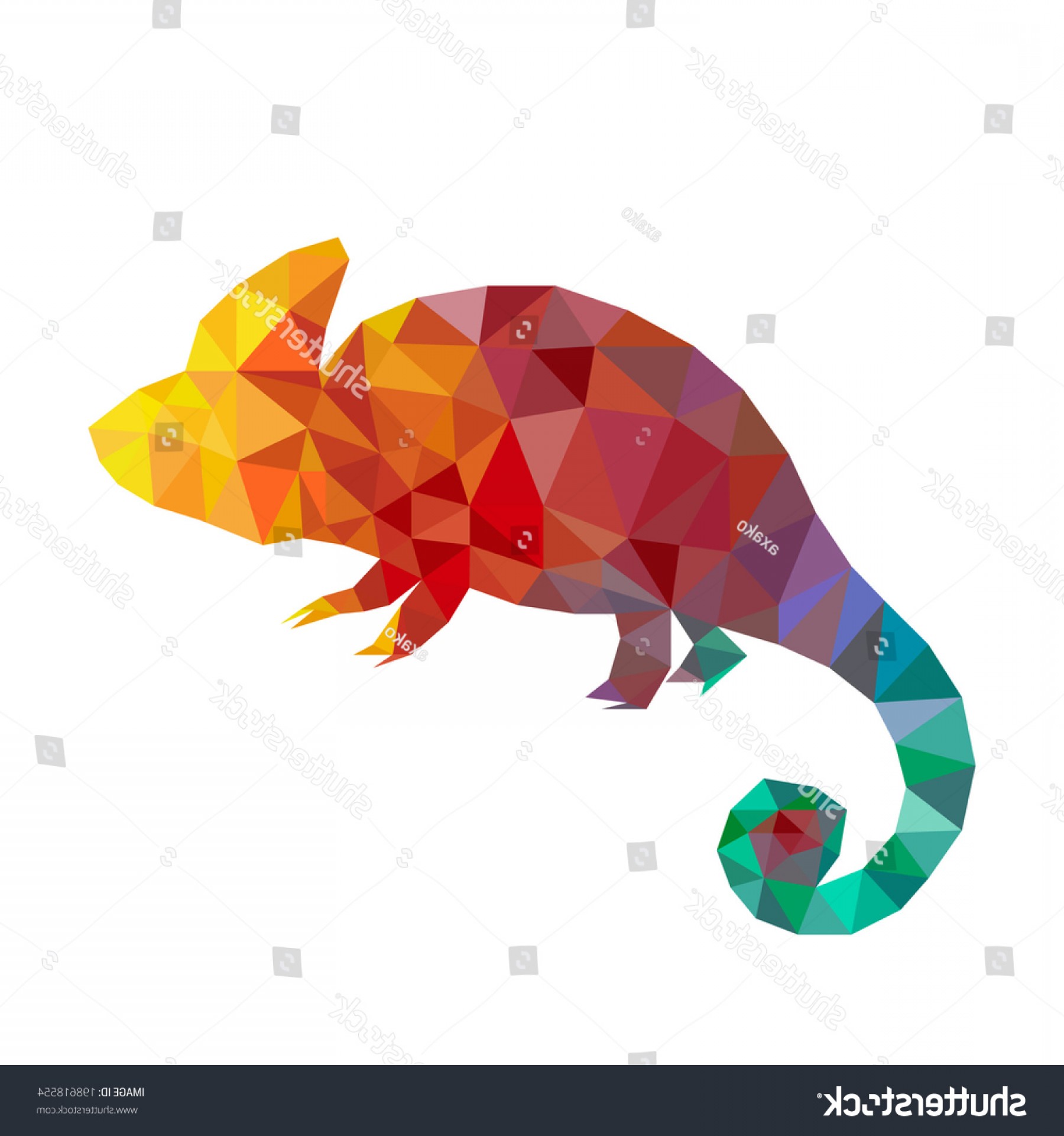 1800x1920 Vector Art Colorful Geometric Chameleon Contemporary Soidergi