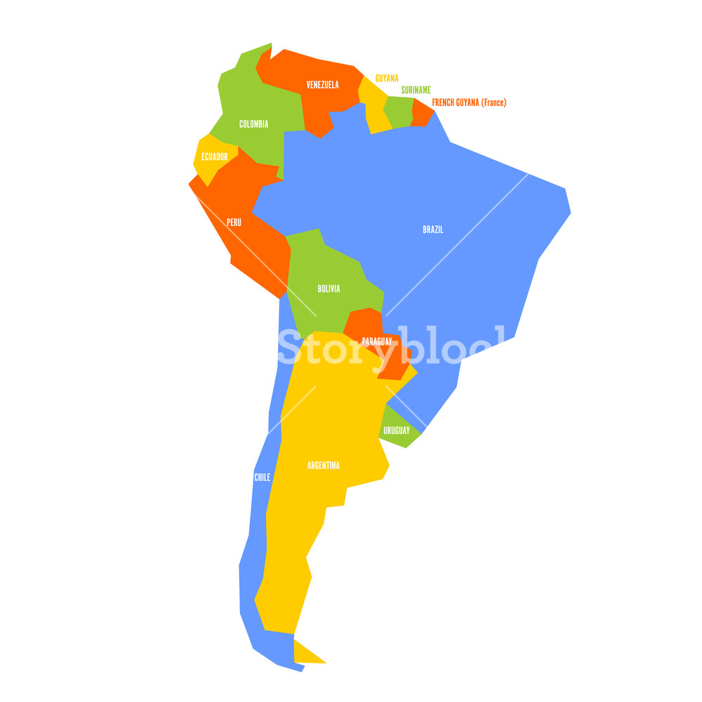 Very Simplified Infographical Political Map Of South America 1000x1000 Very Simplified Infographical Political Map Of South America