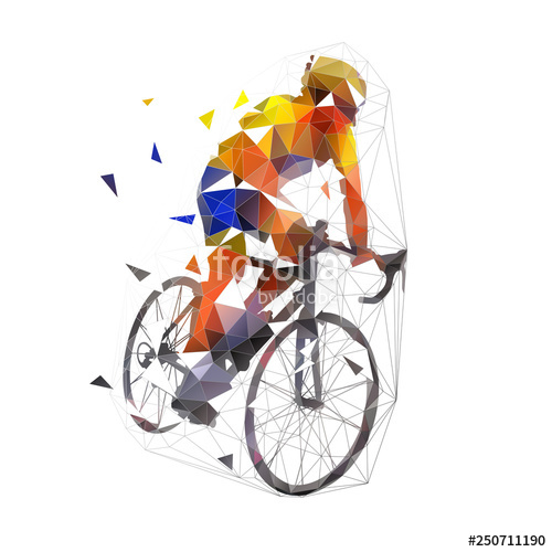 Cycling, Low Polygonal Road Cyclist On His Bike, Geometric Vector 500x500 Cycling, Low Polygonal Road Cyclist On His Bike, Geometric Vector