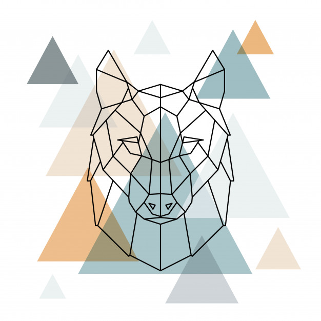 626x626 Geometric Wolf Illustration Vector Premium Download