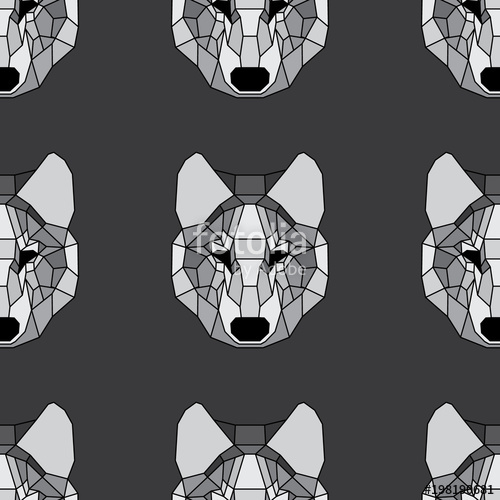 500x500 Geometric Wolf Seamless Pattern Stock Image And Royalty Free