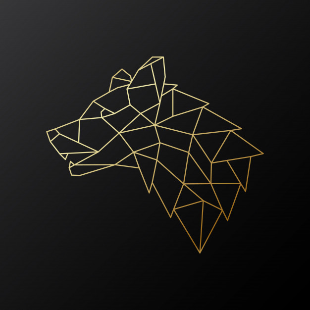 626x626 Golden Geometric Wolf Head Vector Premium Download