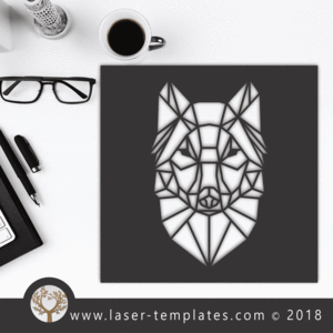 300x300 Laser Cut Geometric Wolf Stencil Vector Template, Download Online