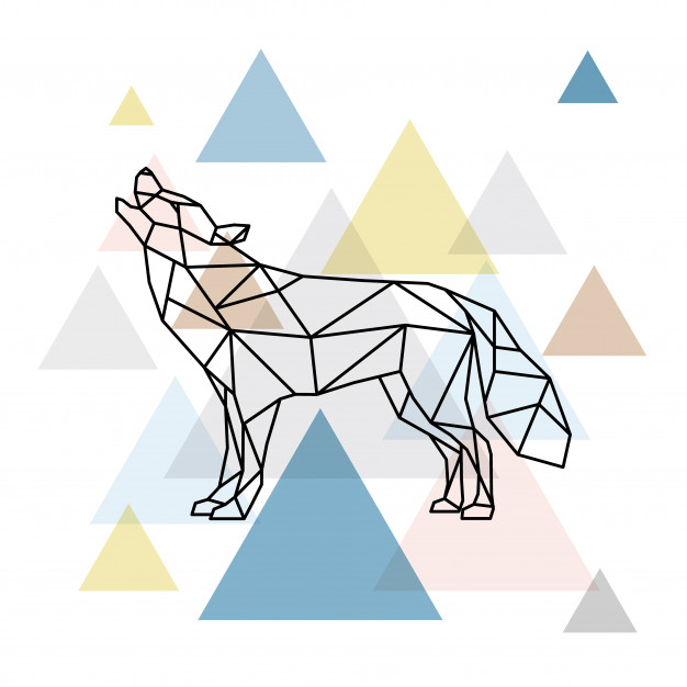 626x626 Silhouette Of A Geometric Wolf Vector Premium Download