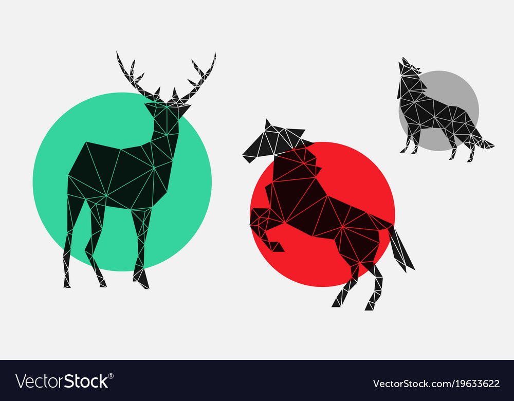 1000x780 Geometric Wolf Silhouette