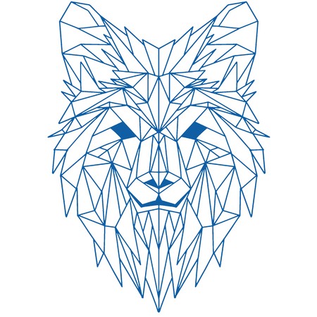 450x450 Vector Hand Drawn Sketch Illustration Of Wolf Headvector