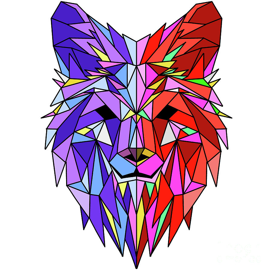900x900 Vector Polygonal Geometric Wolf Head Abstract Linear Isolated