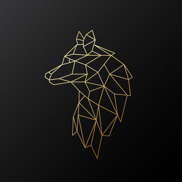 626x626 Geometric Gold Wolf Vector Premium Download