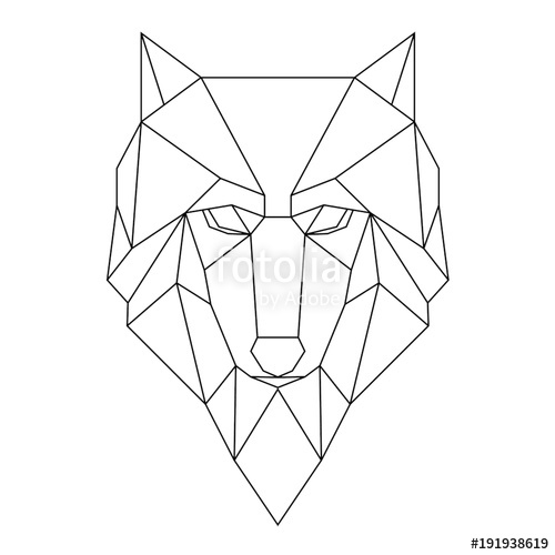 500x500 Geometric Poligonal Wolf Vector Illustration Stock Image