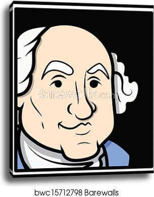 305x390 George Washington Vector, Canvas Print Barewalls Posters