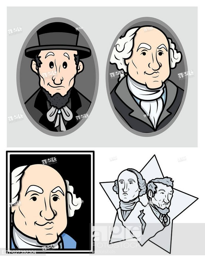 699x886 George Washington Abraham Lincoln Clip Art Cartoon Vector