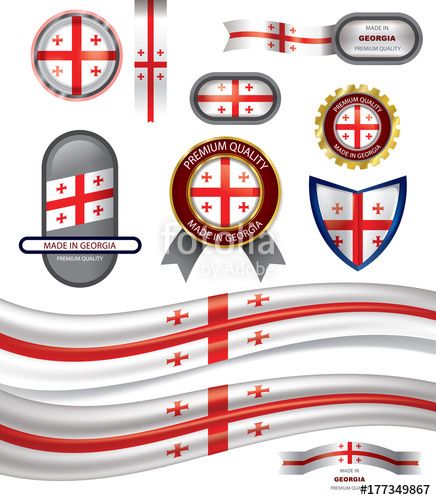 436x500 Made In Georgia Seal, Georgian Flag