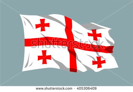 450x312 Vector Waving National Country Flag Ribbon Georgia Tbilisi Europe
