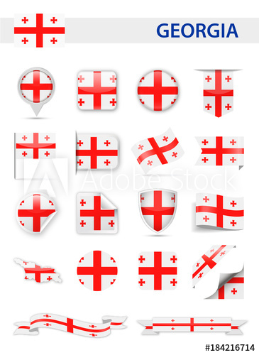 365x500 Georgia Flag Vector Set