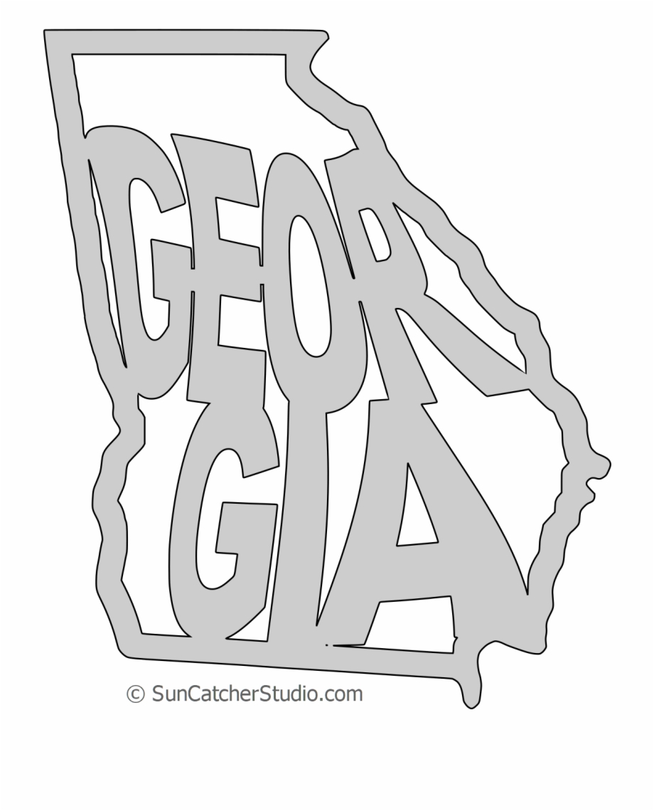 920x1140 Georgia Map Shape Text, Outline Scalable Vector Graphic