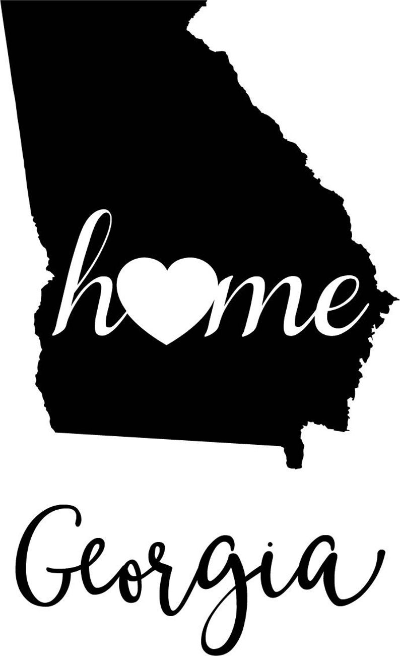 794x1301 Georgia State Map Digital Png Vector Graphic Etsy