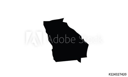 500x300 Georgia Outline Map Black Usa State Borders Black Vector
