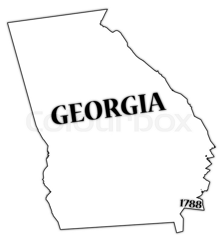 738x800 A Georgia State Outline With The Date Stock Vector Colourbox