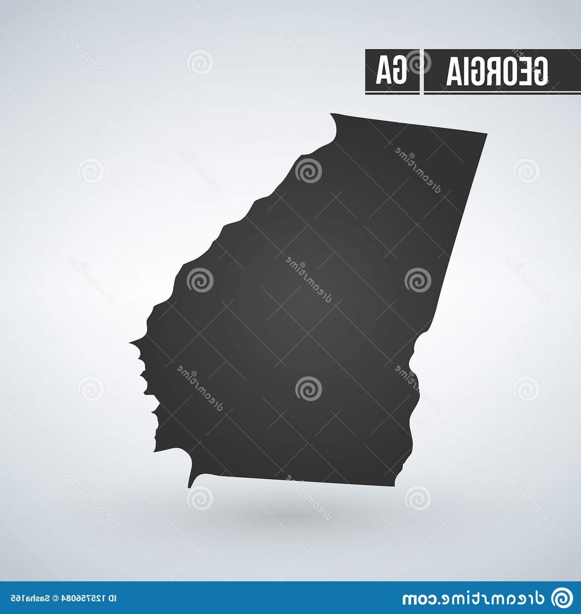 1920x2028 Georgia State Vector Map Silhouette Isolated White Background