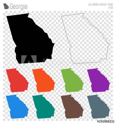 469x500 Georgia High Detailed Map Us State Silhouette Icon Isolated