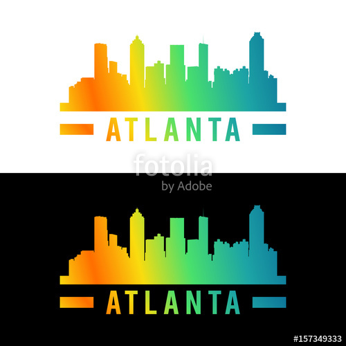 500x500 Silhouette Of City Skyline Landscape Of Atlanta Georgia City