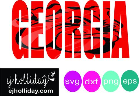 480x330 State Of Georgia Bulldog Knockout Dxf Png Vector Graphic