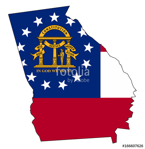 486x500 Georgia State Outline Map And Seal Stock Image And Royalty Free