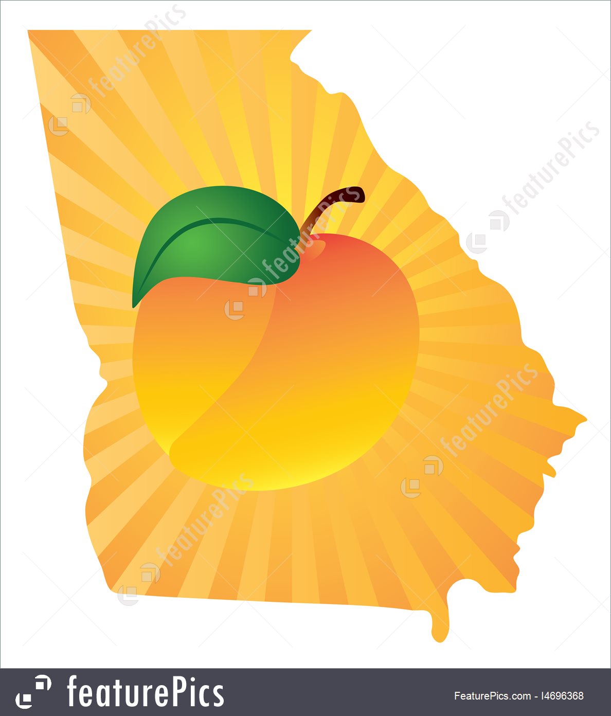 1188x1392 Georgia State With Peach Color Vector Illustration