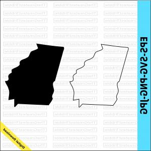 300x300 Photostock Vector Georgia State Map Outline Smooth Simplified Us
