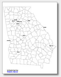 200x250 Printable Georgia Maps State Outline, County, Cities