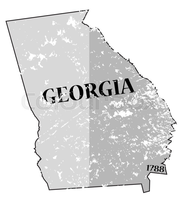 725x800 A Grunged Georgia State Outline With Stock Vector Colourbox