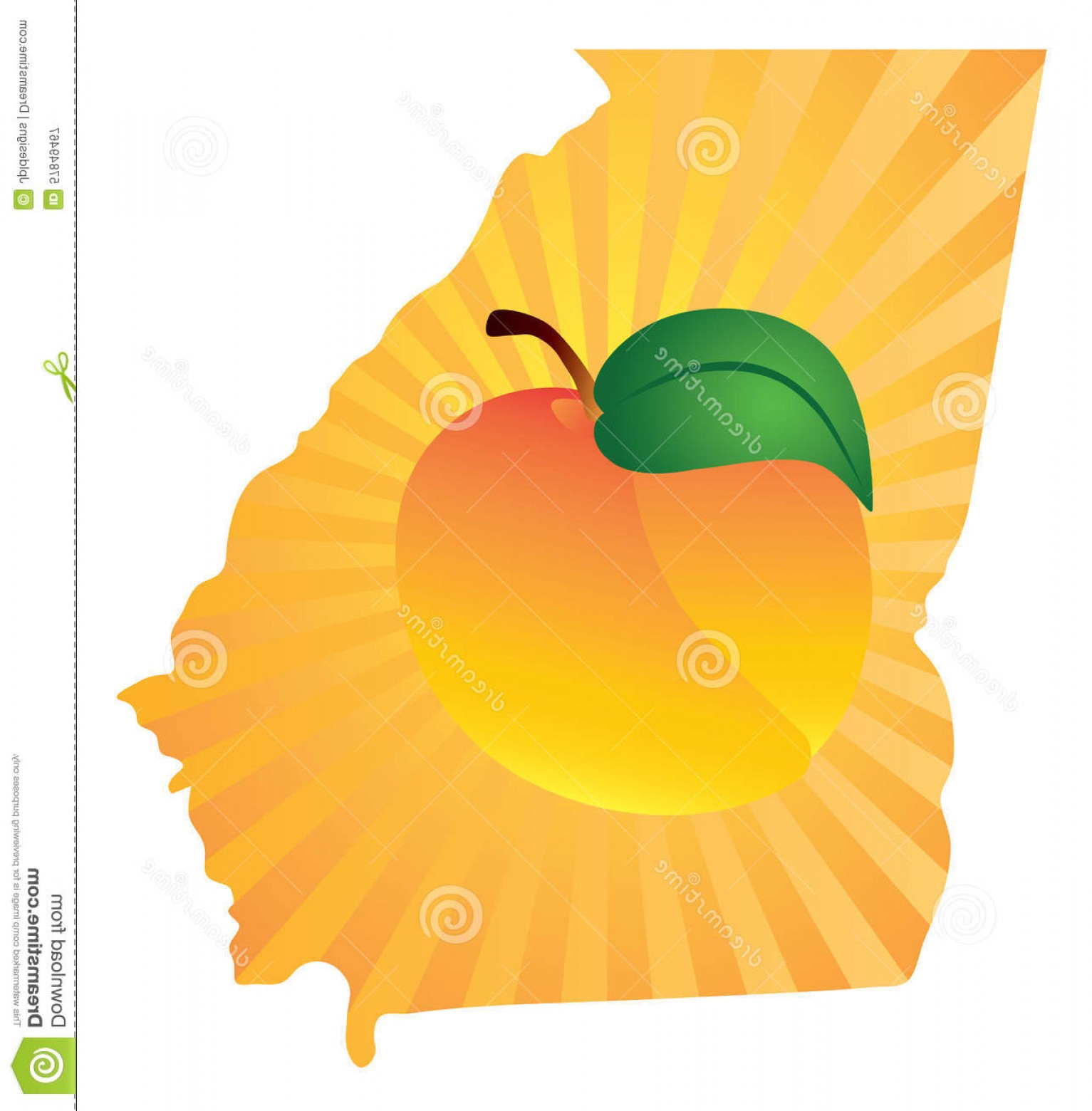 1533x1560 Stock Illustration Georgia State Peach Color Vector Illustration