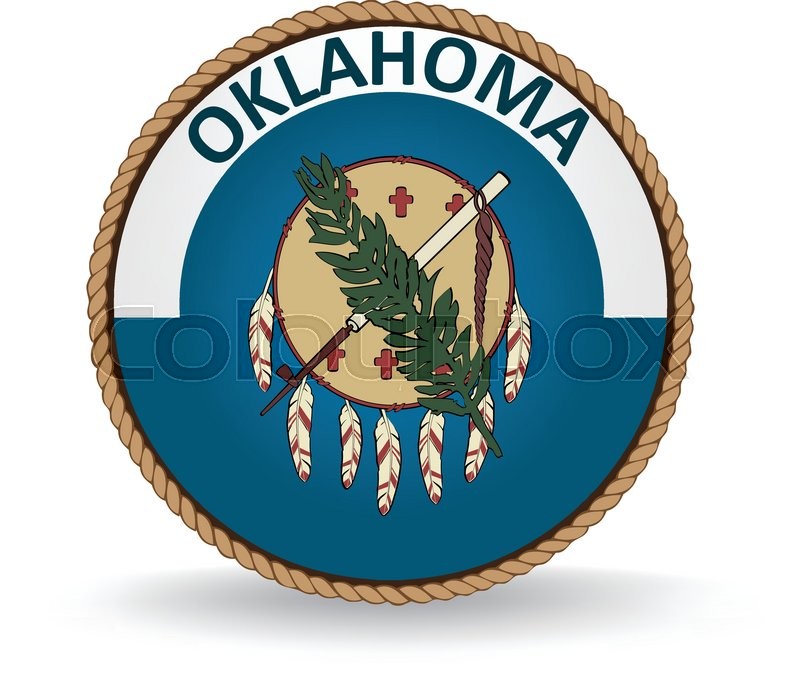 800x683 Flag Seal Of The State Of Oklahoma Stock Vector Colourbox