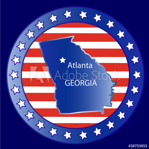 500x500 Georgia State Seal Stamp Usa