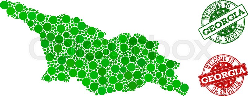 800x311 Welcome Composition Of Map Of Georgia Stock Vector Colourbox