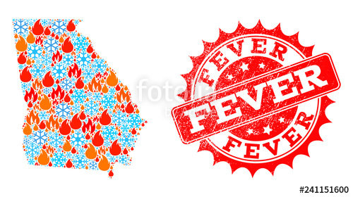 500x280 Composition Of Winter And Fire Map Of Georgia State And Fever