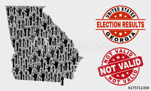 500x303 Democracy Georgia State Map And Seals Red Rounded Not Valid