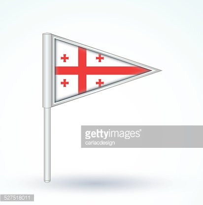 412x416 Flag Of Georgia, Vector Illustration Premium Clipart