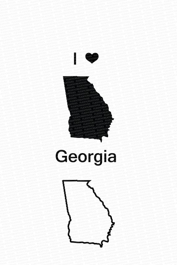 570x855 Georgia Vector State Clipart Georgia Clip Art Georgia Map Etsy