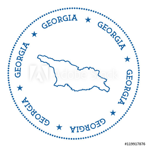 500x500 Georgia Vector Map Sticker Hipster And Retro Style Badge