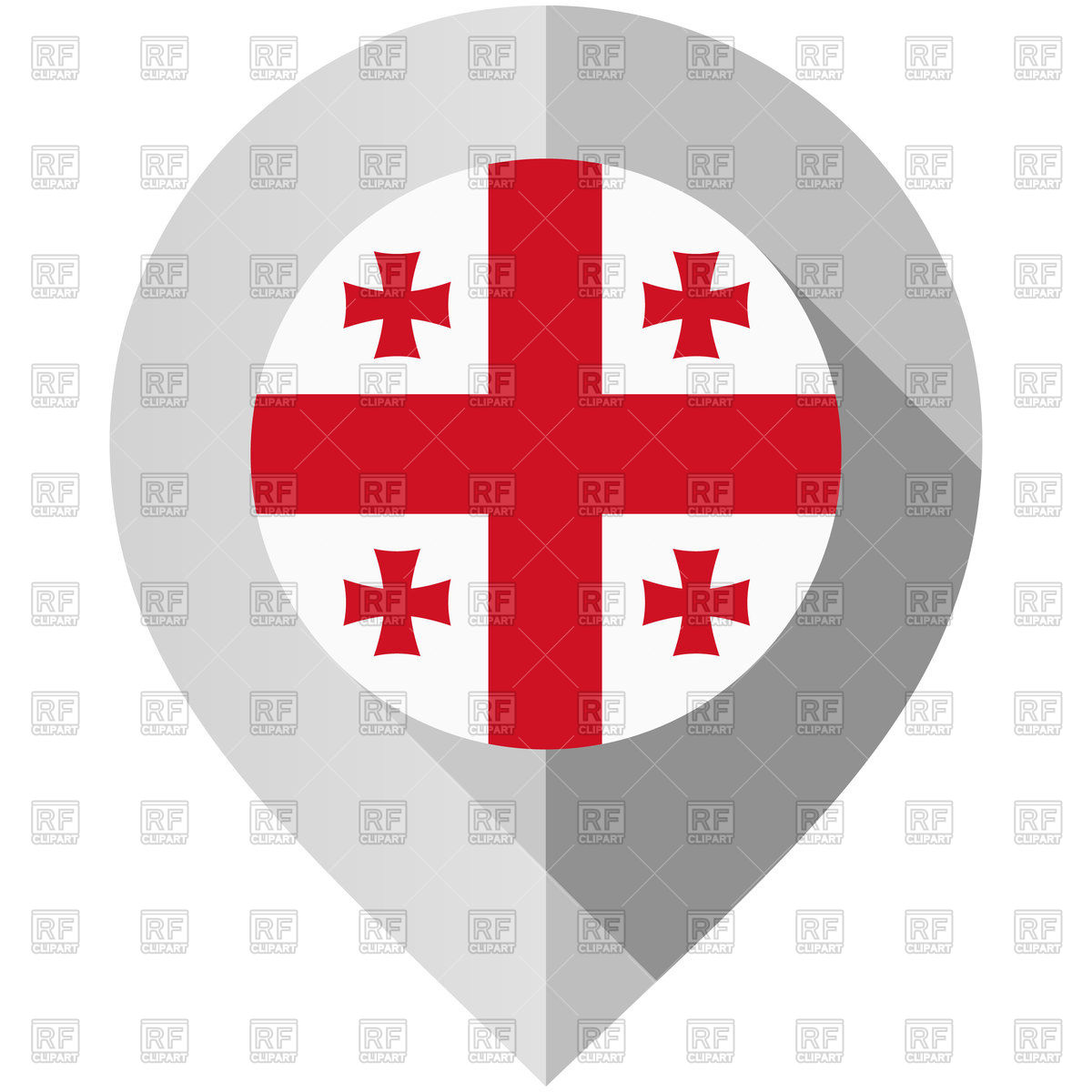 1200x1200 Map Marker With Flag Of Georgia Vector Image Of Icons And Emblems