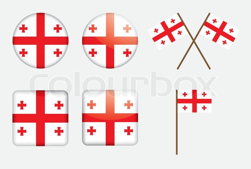 800x540 Setof Badges With Flag Of Georgia Stock Vector Colourbox