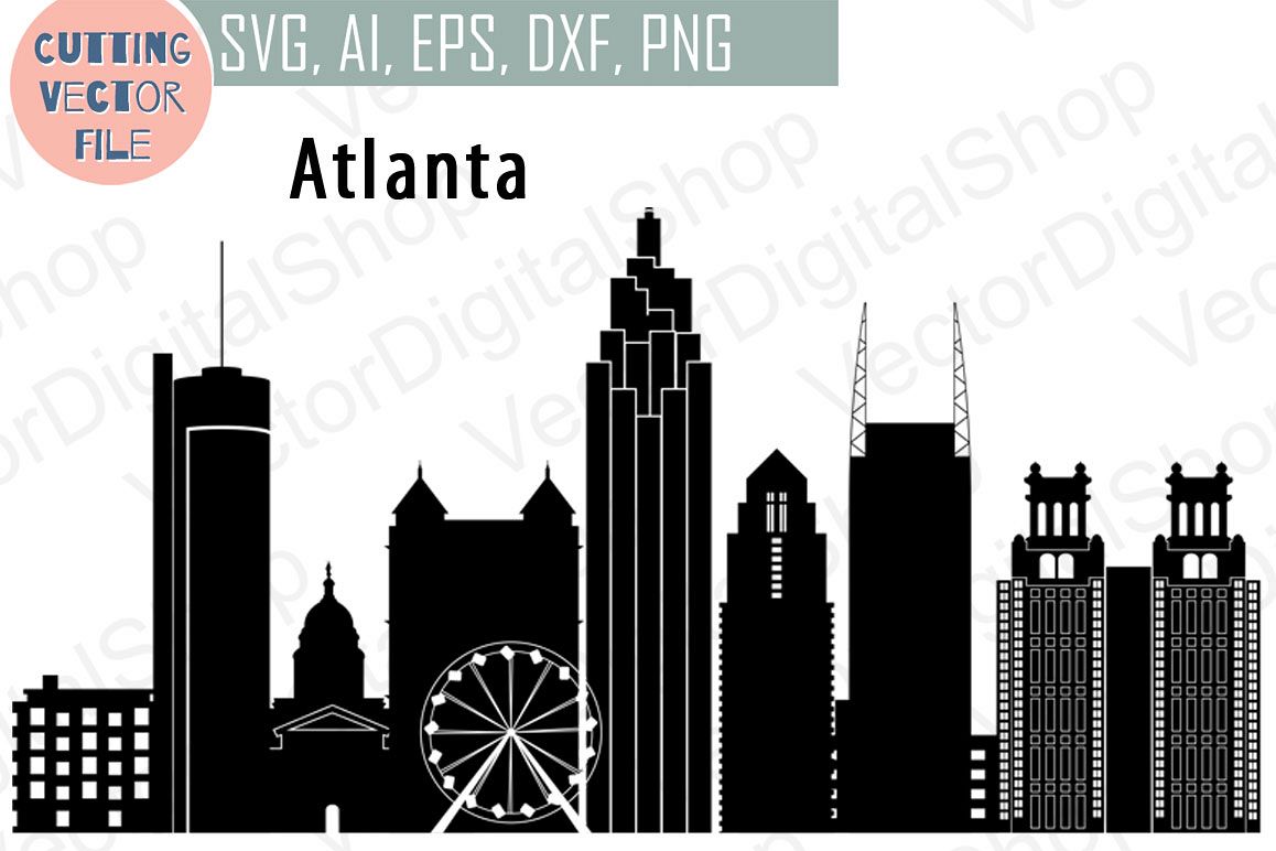 1158x772 Atlanta Vector,  Georgia Skyline Usa City,  Png, Cdr