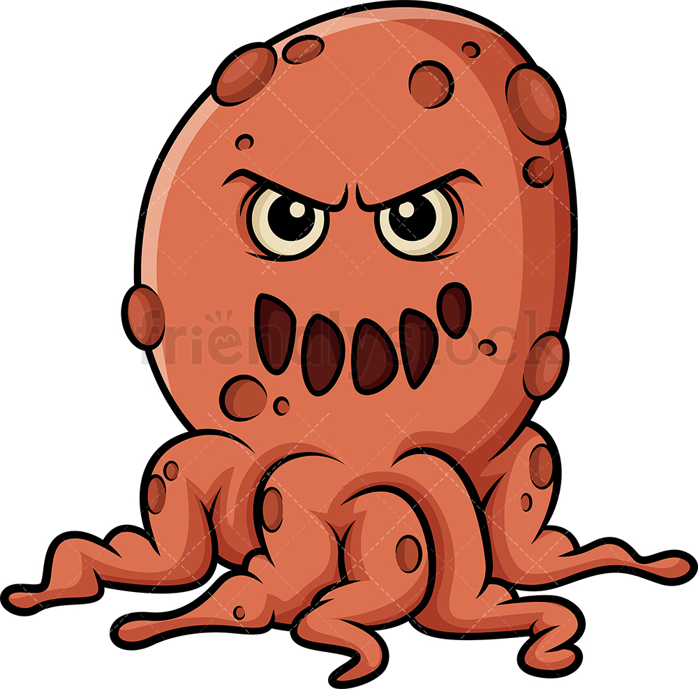 1000x987 Scary Germ Cartoon Clipart Vector