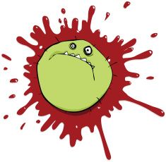 235x230 Splattered Swine Flu Giant Germ Vector Art Illustration Germs