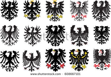 450x312 Set Of Heraldic Black Italian Eagles Vector Illustration