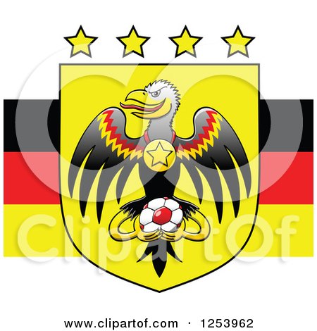450x470 Clipart Of Stars Over An Eagle With A Medal And Soccer Ball