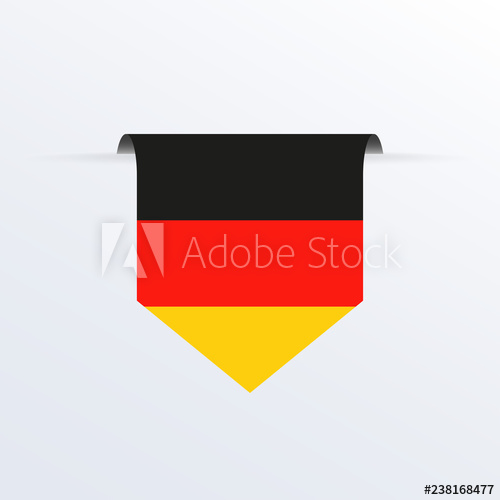 500x500 Flag Of Germany Ribbon Or Pennant Hanging German Flag Vector